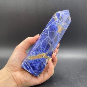 Shop Sodalite Points & Wands! 6.5" Large Blue Sodalite Crystal Tower Point Large Crystal Sodalite Wand Obelisk Self-Standing Point  Mineral Specimen Healing Display CD-09 | Natural genuine stones & crystals in various shapes & sizes. Buy raw cut, tumbled, or polished gemstones for making jewelry or crystal healing energy vibration raising reiki stones. #crystals #gemstones #crystalhealing #crystalsandgemstones #energyhealing #affiliate #ad