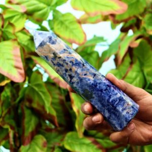 Shop Sodalite Points & Wands! Blue Sodalite Crystal Spiritual Obelisk – 205MM Healing Energy Tower, 8 Faceted Chakra Meditation Tool, Unique Metaphysical Gift | Natural genuine stones & crystals in various shapes & sizes. Buy raw cut, tumbled, or polished gemstones for making jewelry or crystal healing energy vibration raising reiki stones. #crystals #gemstones #crystalhealing #crystalsandgemstones #energyhealing #affiliate #ad
