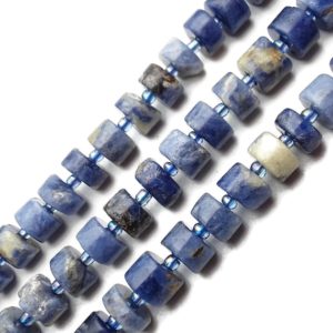 Shop Sodalite Rondelle Beads! Natural Sodalite Smooth Rondelle Wheel Discs Beads 6x9mm 15.5" Strand | Natural genuine rondelle Sodalite beads for beading and jewelry making.  #jewelry #beads #beadedjewelry #diyjewelry #jewelrymaking #beadstore #beading #affiliate #ad