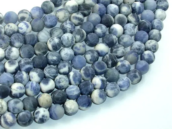 Matte Sodalite Beads, 8mm (8.5mm), Round Beads, 15.5 Inch, Full Strand, Approx 47 Beads, Hole 1mm (411054018)