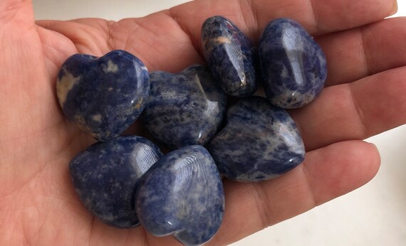 Sodalite Tiny Gemstone Puffy Heart,spiritual Stone, Healing Stone, Healing Crystal, Chakra