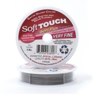 Shop Stringing Material for Jewelry Making! Soft Touch Satin Silver Very Fine Size Beading Wire, 30 Foot Spool | Shop jewelry making and beading supplies, tools & findings for DIY jewelry making and crafts. #jewelrymaking #diyjewelry #jewelrycrafts #jewelrysupplies #beading #affiliate #ad