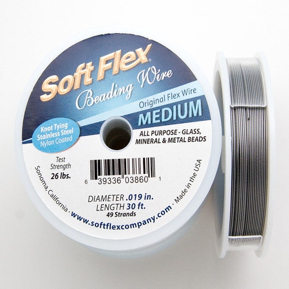 Softflex Regular Original Stainless Steel Beading Wire 21 Strand .019 Inch 30ft & 100ft  Length- 1 Spool