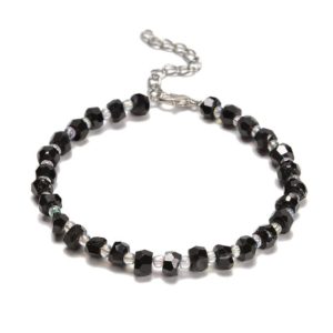 Shop Spinel Bracelets! Spinel Faceted Rondelle Beaded Bracelet Silver Plated Clasp 5x7mm 7.5" Length | Natural genuine Spinel bracelets. Buy crystal jewelry, handmade handcrafted artisan jewelry for women.  Unique handmade gift ideas. #jewelry #beadedbracelets #beadedjewelry #gift #shopping #handmadejewelry #fashion #style #product #bracelets #affiliate #ad