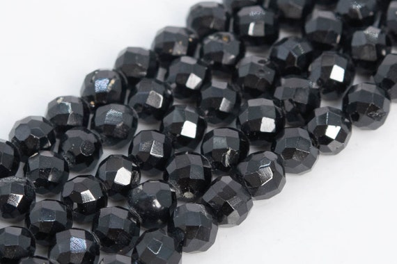 Genuine Natural Black Spinel Loose Beads Grade Ab Faceted Round Shape 3-4mm