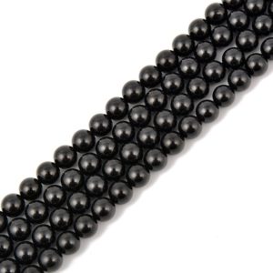 Shop Spinel Round Beads! Natural Black Spinel Smooth Round Beads Size 6mm 8mm 10mm 15.5'' Strand | Natural genuine round Spinel beads for beading and jewelry making.  #jewelry #beads #beadedjewelry #diyjewelry #jewelrymaking #beadstore #beading #affiliate #ad