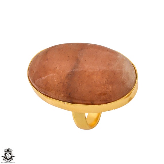Size 6.5 - Size 8 Sunstone Ring Meditation Ring 24k Gold Ring Gpr1312
