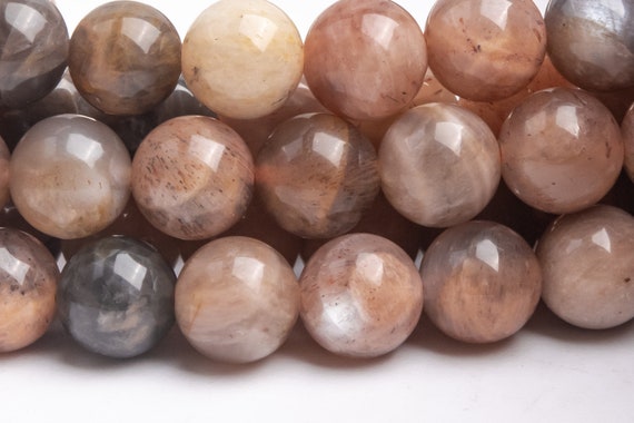 Genuine Natural Sunstone Hematite Inclusions Gemstone Beads 7-8mm Gray Brown Round A Quality Loose Beads (122321)