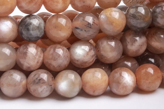 Genuine Natural Sunstone Hematite Inclusions Gemstone Beads 5-6mm Gray Brown Round A Quality Loose Beads (122319)