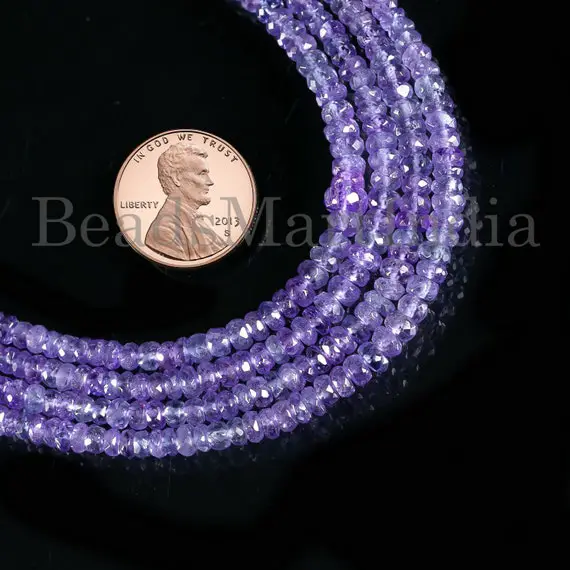 2.75-4.5 Mm Tanzanite Beads, Tanzanite Faceted Beads, Tanzanite Rondelle Beads, Tanzanite Faceted Gemstone Beads,tanzanite Rondelle Gemstone
