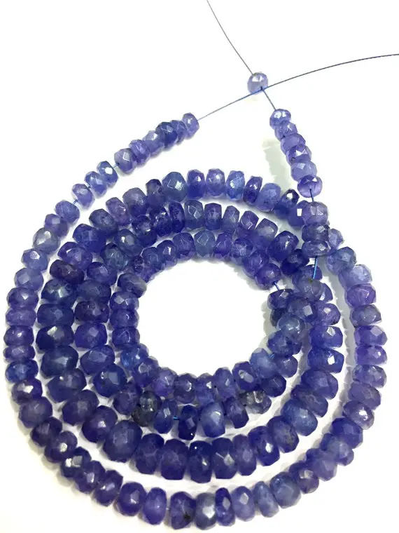 Natural Tanzanite Faceted Rondelle Beads Tanzanite Gemstone Beads 4-5.mm Tanzanite Beads Wholesale Tanzanite Beads Top Quality 18" Strand