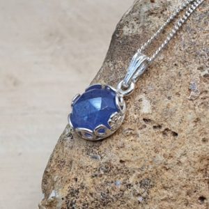 Shop Tanzanite Pendants! Tiny Tanzanite pendant. 925 sterling silver. Small minimalist Reiki jewelry uk. Violet Flame necklace. December Birthstone. 8mm stone | Natural genuine Tanzanite pendants. Buy crystal jewelry, handmade handcrafted artisan jewelry for women.  Unique handmade gift ideas. #jewelry #beadedpendants #beadedjewelry #gift #shopping #handmadejewelry #fashion #style #product #pendants #affiliate #ad