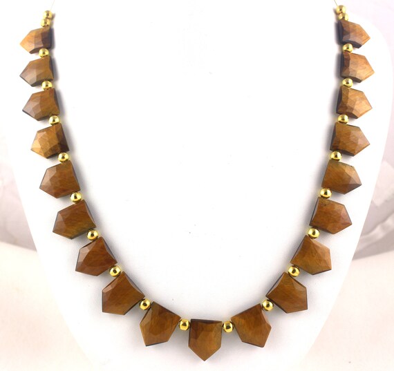 Aaa Quality 1 Strand Natural Tiger Eye Pentagon Shape Faceted 13x16.5-14.5x18.5mm Beads,wholesale,tiger Eye,natural Tiger Eye,faceted Beads