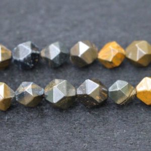 Shop Tiger Eye Faceted Beads! Natural Faceted Blue Tiger Eye Beads,Blue Tiger Eye Beads,6mm 8mm 10mm Star Cut Faceted beads,one strand 15" | Natural genuine faceted Tiger Eye beads for beading and jewelry making.  #jewelry #beads #beadedjewelry #diyjewelry #jewelrymaking #beadstore #beading #affiliate #ad