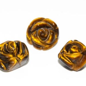 5 Pcs – 12MM Yellow Tiger Eye Beads Grade AAA Genuine Natural Rose Carved Gemstone Flower Beads (112600) | Natural genuine other-shape Gemstone beads for beading and jewelry making.  #jewelry #beads #beadedjewelry #diyjewelry #jewelrymaking #beadstore #beading #affiliate #ad