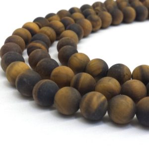 Shop Tiger Eye Bead Shapes! Tiger Eye Beads, Yellow Tiger Eye, 8mm Beads, Frosted Beads, Matte Beads, 8mm Gemstone Beads, Natural Gemstones, Protection Stone, Yellow | Natural genuine other-shape Tiger Eye beads for beading and jewelry making.  #jewelry #beads #beadedjewelry #diyjewelry #jewelrymaking #beadstore #beading #affiliate #ad