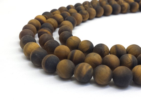 Tiger Eye Beads, Yellow Tiger Eye, 8mm Beads, Frosted Beads, Matte Beads, 8mm Gemstone Beads, Natural Gemstones, Protection Stone, Yellow