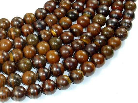 Tiger Iron, 12mm Round Beads, 15.5 Inch, Full Strand, Approx 33 Beads, Hole 1mm, A Quality (423054010)