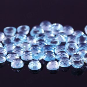 Shop Topaz Stones & Crystals! Sky Blue Topaz Rose Cut Cabochon 4mm Round – per stone | Natural genuine stones & crystals in various shapes & sizes. Buy raw cut, tumbled, or polished gemstones for making jewelry or crystal healing energy vibration raising reiki stones. #crystals #gemstones #crystalhealing #crystalsandgemstones #energyhealing #affiliate #ad