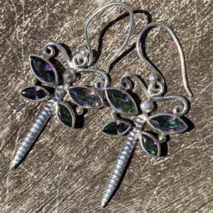Shop Topaz Earrings! Mystic Topaz, Dragonfly, Healing Stone Earrings, 925 Silver with Positive Healing Energy! | Natural genuine Topaz earrings. Buy crystal jewelry, handmade handcrafted artisan jewelry for women.  Unique handmade gift ideas. #jewelry #beadedearrings #beadedjewelry #gift #shopping #handmadejewelry #fashion #style #product #earrings #affiliate #ad