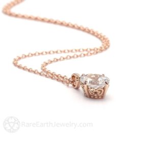 Shop Topaz Pendants! Rose Gold Pendant with Oval White Topaz and Filigree Vintage Style Necklace for a Bride, Bridal Jewelry Wedding Bridesmaid Jewelry 14K Gold | Natural genuine Topaz pendants. Buy handcrafted artisan wedding jewelry.  Unique handmade bridal jewelry gift ideas. #jewelry #beadedpendants #gift #crystaljewelry #shopping #handmadejewelry #wedding #bridal #pendants #affiliate #ad