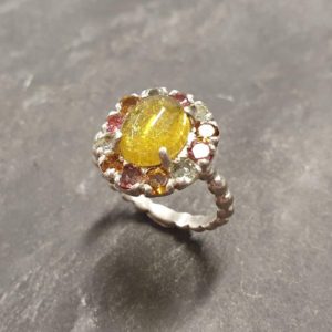 Shop Tourmaline Rings! Tourmaline Ring, Natural Tourmaline, October Birthstone, Victorian Ring, Yellow Tourmaline Ring, Vintage Ring, Yellow Ring, 925 Silver Ring | Natural genuine Tourmaline rings, simple unique handcrafted gemstone rings. #rings #jewelry #shopping #gift #handmade #fashion #style #affiliate #ad