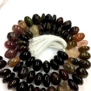 Shop Tourmaline Rondelle Beads! Natural Multi Tourmaline Smooth Plain Rondelle Beads Tourmaline Gemstone Beads Tourmaline Rondelle Shape Beads 9-10.MM 14" Strand | Natural genuine rondelle Tourmaline beads for beading and jewelry making.  #jewelry #beads #beadedjewelry #diyjewelry #jewelrymaking #beadstore #beading #affiliate #ad