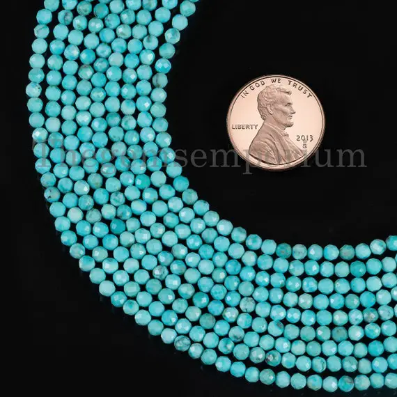 3mm Turquoise Faceted Round Beads, Turquoise Beads, Faceted Turquoise Beads, Turquoise Round Beads, Round Beads, Turquoise Gemstone Beads