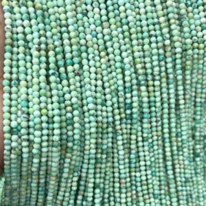 Shop Turquoise Beads! 4mm Genuine Peruvian Turquoise Green Gemstone Grade AAA Micro Faceted Round 15.5 inch Full Strand Loose Beads (80007893-A192) | Natural genuine beads Turquoise beads for beading and jewelry making.  #jewelry #beads #beadedjewelry #diyjewelry #jewelrymaking #beadstore #beading #affiliate #ad