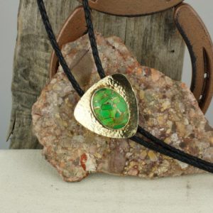 Shop Turquoise Necklaces! Mohave Green Turquoise Bolo Tie for Men and Women | Natural genuine Turquoise necklaces. Buy handcrafted artisan men's jewelry, gifts for men.  Unique handmade mens fashion accessories. #jewelry #beadednecklaces #beadedjewelry #shopping #gift #handmadejewelry #necklaces #affiliate #ad