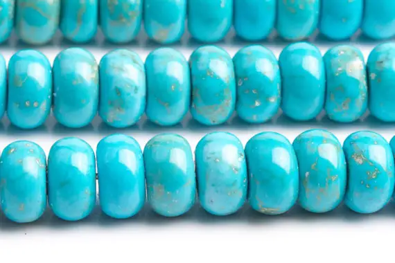 Turquoise Beads 8x5mm Mint Blue Rondelle Loose Beads (103407)