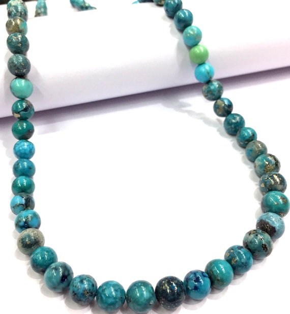 Top Quality~~natural Turquoise Gemstone Beads Smooth Turquoise Round Beads Earth Mined Turquoise Beads Arizona Turquoise Beads.