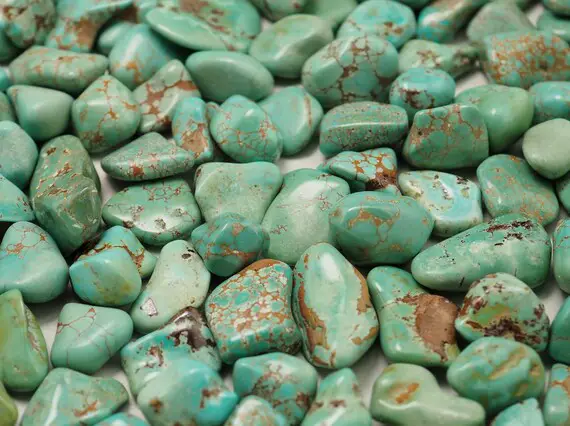 One Turquoise Natural Polished Loose Stone From Kazakhstan Unstabilized Stones Blue Green Nugget