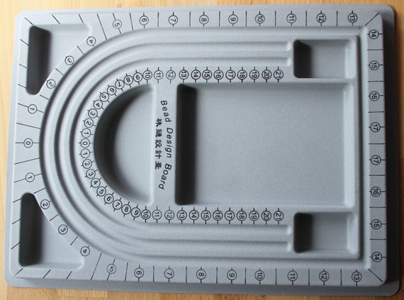 Two Jewellery Design Beading Board - Grey Moulded Flock Coated Plastic