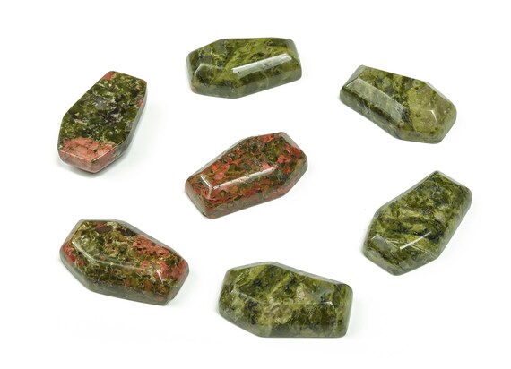 Unakite Coffin Crystal - Cabochon - Crystal Carving - 3cm Co1014