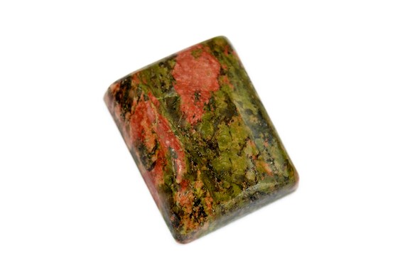 Unakite Cabochon Stone (20mm X 16mm X 7mm) - Natural Rectangle Gemstone - Loose Crystal