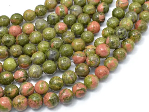 Unakite Beads, 8mm (8.4mm) Round Beads, 15.5 Inch, Full Strand, Approx 47 Beads, Hole 1mm, A Quality (429054002)