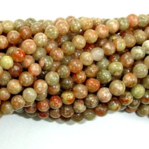 Shop Unakite Round Beads! Chinese Unakite, Round beads, 4mm (4.5 mm), 15.5 Inch, Full strand, Approx 91 beads, Hole 0.8 mm, A quality (195054003) | Natural genuine round Unakite beads for beading and jewelry making.  #jewelry #beads #beadedjewelry #diyjewelry #jewelrymaking #beadstore #beading #affiliate #ad