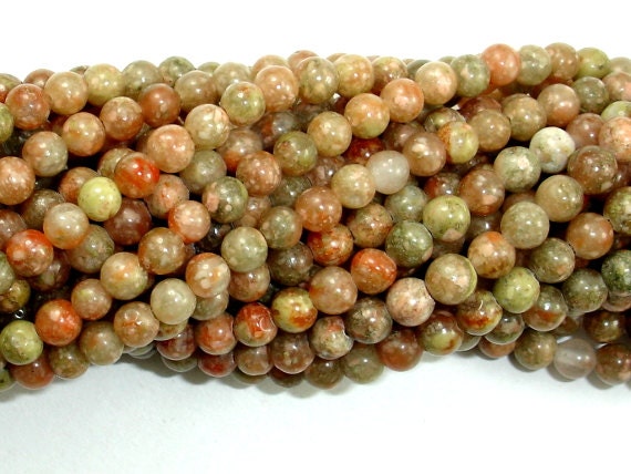 Chinese Unakite, Round Beads, 4mm (4.5 Mm), 15.5 Inch, Full Strand, Approx 91 Beads, Hole 0.8 Mm, A Quality (195054003)