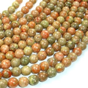Shop Unakite Round Beads! Chinese Unakite Beads, Round, 8mm (8.5 mm), 15.5 Inch, Full strand, Approx. 48 beads, Hole 1 mm, A quality (195054004) | Natural genuine round Unakite beads for beading and jewelry making.  #jewelry #beads #beadedjewelry #diyjewelry #jewelrymaking #beadstore #beading #affiliate #ad