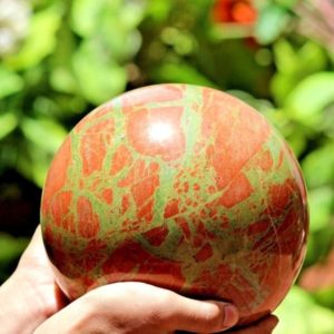Shop Unakite Shapes! AMAZING Large 170MM Green Unakite Metaphysical Aura Reiki Spirit Meditation Sphere Ball | Natural genuine stones & crystals in various shapes & sizes. Buy raw cut, tumbled, or polished gemstones for making jewelry or crystal healing energy vibration raising reiki stones. #crystals #gemstones #crystalhealing #crystalsandgemstones #energyhealing #affiliate #ad