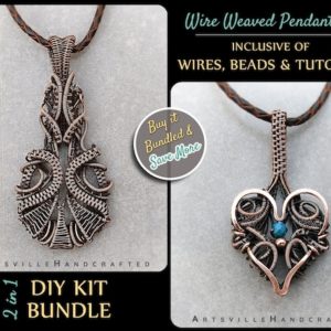 Shop Learn Beading - Books, Kits & Tutorials! Wire Wrapping Kit, Jewelry Making Kit, FUll DIY Kit, Wire Wrap Tutorial, Craft Kits for Adult, Diy kits for adults, Wire Pendant Tutorial | Shop jewelry making and beading supplies, tools & findings for DIY jewelry making and crafts. #jewelrymaking #diyjewelry #jewelrycrafts #jewelrysupplies #beading #affiliate #ad