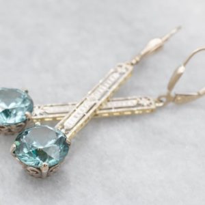 Shop Zircon Earrings! Blue Zircon Drop Earrings, Two Tone Gold Zircon Earrings, Bar Drop Earrings, Gemstone Earrings, Bridal Jewelry, Birthday Gift A15085 | Natural genuine Zircon earrings. Buy handcrafted artisan wedding jewelry.  Unique handmade bridal jewelry gift ideas. #jewelry #beadedearrings #gift #crystaljewelry #shopping #handmadejewelry #wedding #bridal #earrings #affiliate #ad