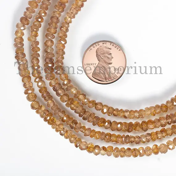 Natural Golden Zircon Faceted Beads, Zircon Rondelle Beads, Briolette Zircon  Beads, Zircon Faceted Rondelle, 4-5mm Golden Zircon Beads