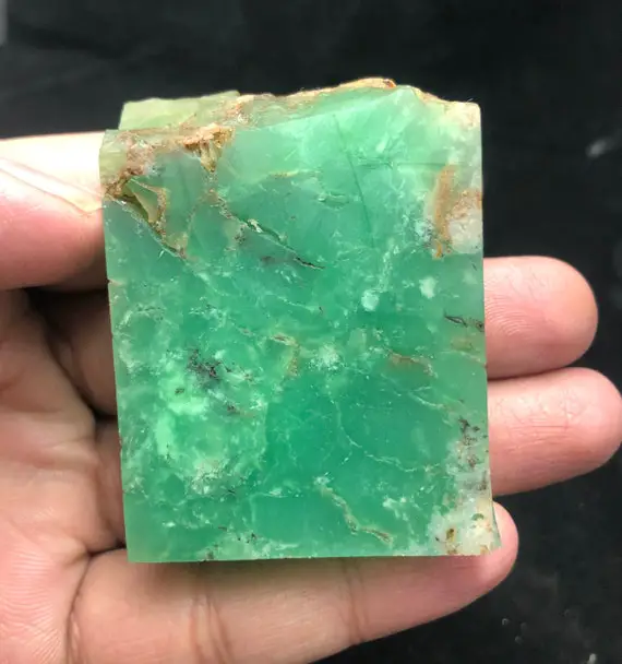 Amazing Natural Chrysoprase Gemstone Rough Slice For Jewelry Making, Bright Green Color Superb Aaa Quality Chrysoprase, Raw Chrysoprase,