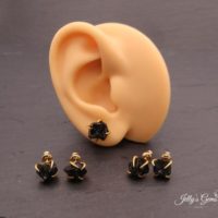 Black Obsidian Raw Stone Natural Crystal Stud Gold Silver Earrings Good Energy With Healing Properties | Natural genuine Gemstone jewelry. Buy crystal jewelry, handmade handcrafted artisan jewelry for women.  Unique handmade gift ideas. #jewelry #beadedjewelry #beadedjewelry #gift #shopping #handmadejewelry #fashion #style #product #jewelry #affiliate #ad
