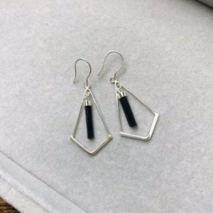 Shop Black Tourmaline Earrings! Black tourmaline earrings – high quality silver jewelry – from Vietnam- gift for her-  tourmaline drop earrings | Natural genuine Black Tourmaline earrings. Buy crystal jewelry, handmade handcrafted artisan jewelry for women.  Unique handmade gift ideas. #jewelry #beadedearrings #beadedjewelry #gift #shopping #handmadejewelry #fashion #style #product #earrings #affiliate #ad