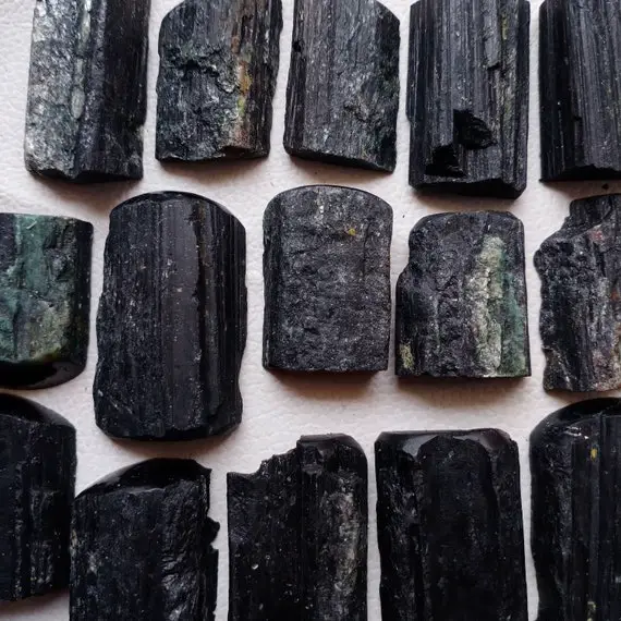 Black Tourmaline - Tourmaline Slices - Tourmaline Rough - Tourmaline Cabochon - Gemstone Raw - Slice - Natural Tourmaline - Tourmaline Cab