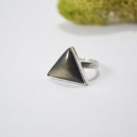 Gold Sheen Obsidian Ring, Triangle Shape Ring, Geometric Jewelry, Women’s Size 6.5 | Natural genuine Gemstone jewelry. Buy crystal jewelry, handmade handcrafted artisan jewelry for women.  Unique handmade gift ideas. #jewelry #beadedjewelry #beadedjewelry #gift #shopping #handmadejewelry #fashion #style #product #jewelry #affiliate #ad