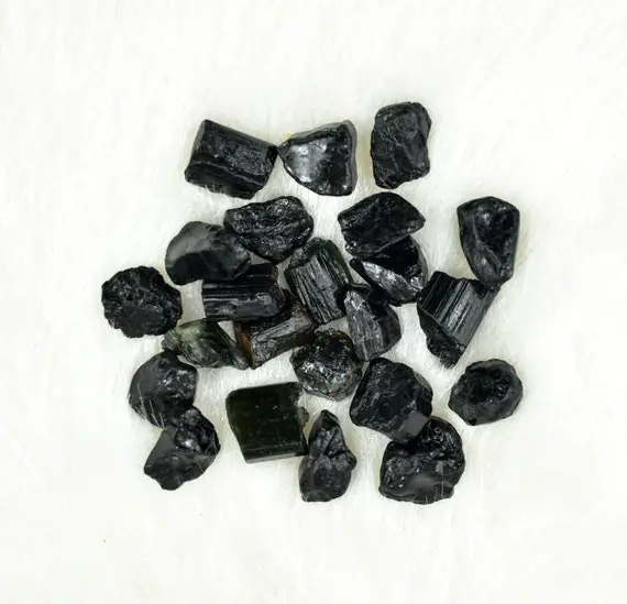 Natural Tourmaline Raw Rough Gemstone, Black Tourmaline Rough Crystals, Unpolished Wholesale Loose Tourmaline For Jewelry Making 4 To 15 Mm